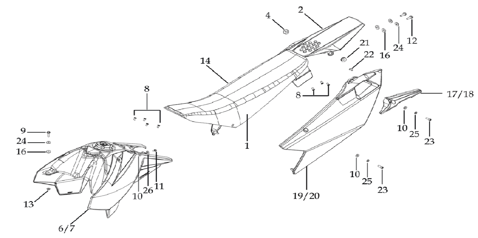 14 Seat & Plastic kit