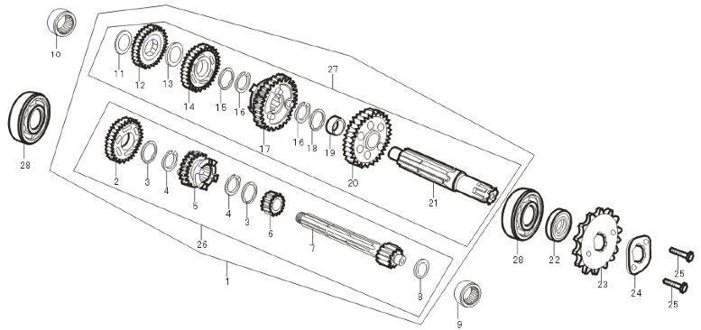 39 Mainshaft / Countershaft Assy