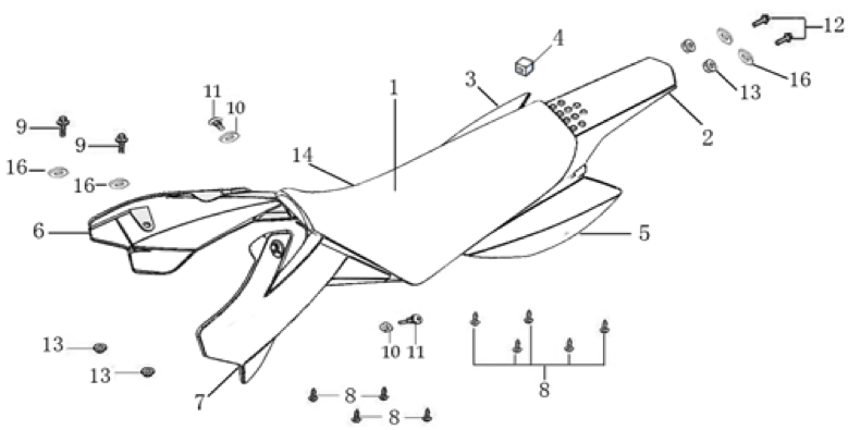 14 Seat & Plastic Kit