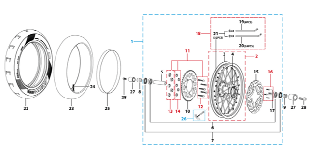 11 Rear Wheel Assy