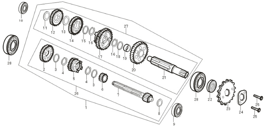 39 Mainshaft / Counter Assy