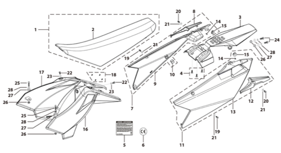 14 Seat & Plastic Kit