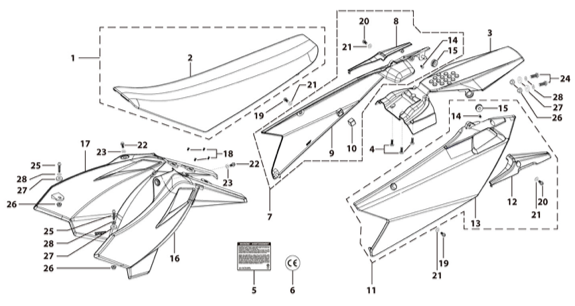 14 Seat & Plastic Kit