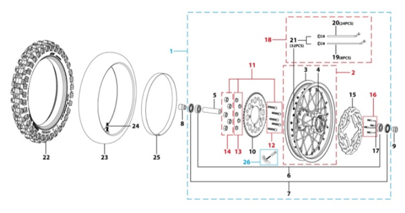 11 Rear Wheel Assy