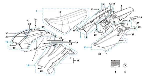 14 Seat & Plastic Kit