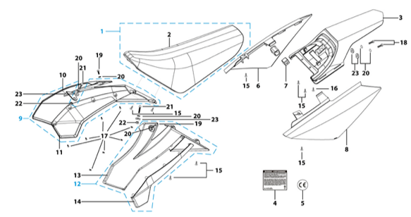 14 Seat & Plastic Kit