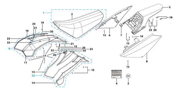 14 Seat & Plastic Kit