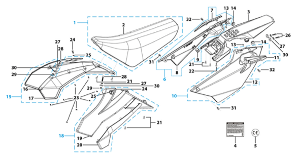 14 Seat & Plastic Kit