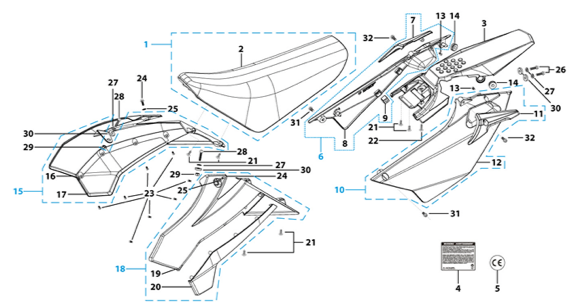 14 Seat & Plastic Kit