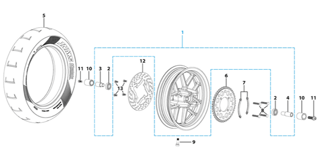 11 Rear Wheel Assy