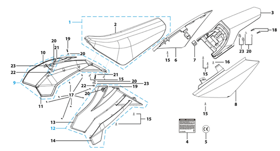 14 Seat & Plastic Kit