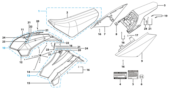 14 Seat & Plastic Kit