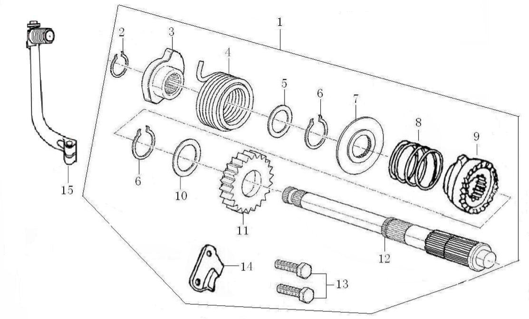 41 Kick Starting Shaft Assembly