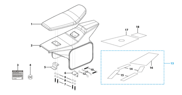 13 Seat & Plastic Kit