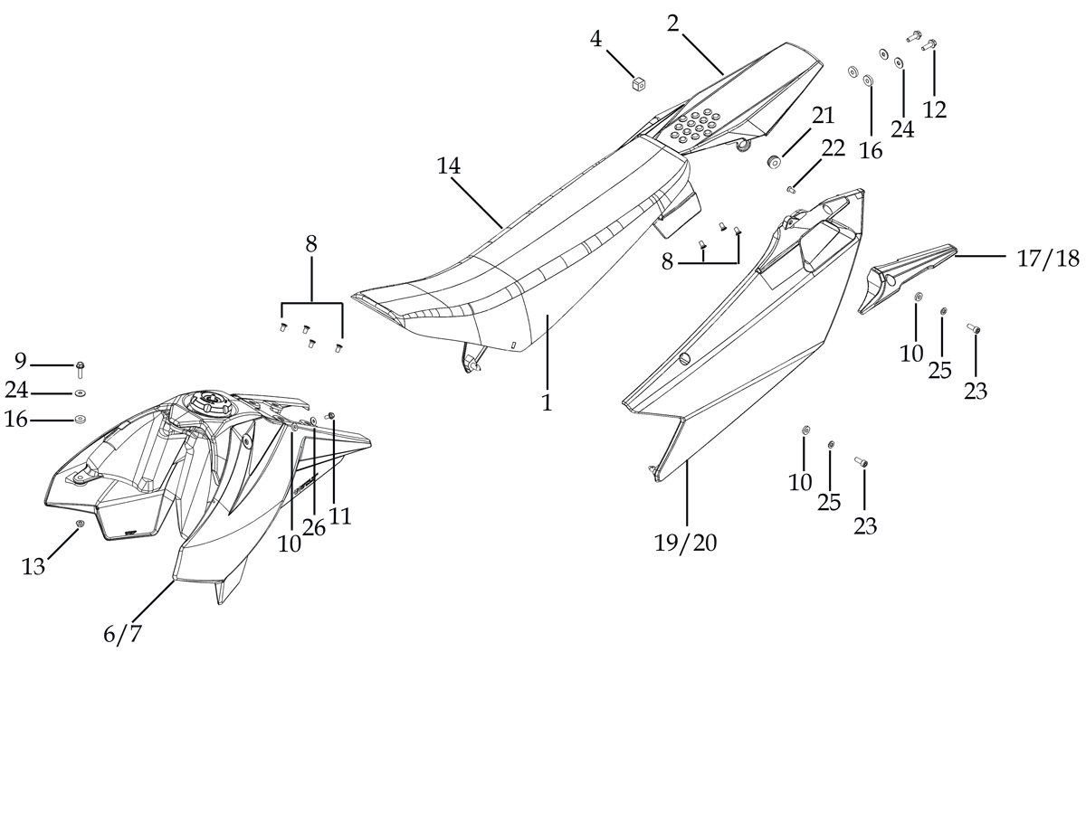 14 SEAT & PLASTIC KIT