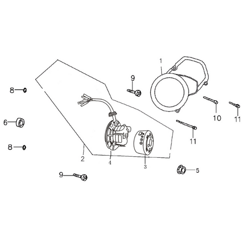 37 Left Crankcase Cover & Magnetio