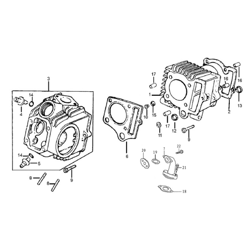 30 Head Comp., Cylinder/Block, Cylinder